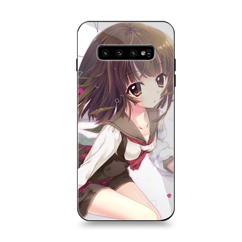 Phone Case Glass For Samsung A10 A20 A30 A40 A50 A60 A70 S7 Edge S8 Plus Note 8 9 S10 Cover Series Sengoku Nadeko Monogatari