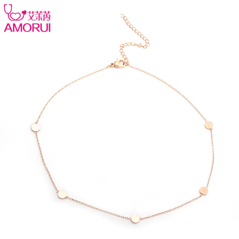

Women Circle Disc Choker Necklace Stainless Steel Chokers Necklaces Fashion Jewelry Mothers Day Dropshipping Gift
