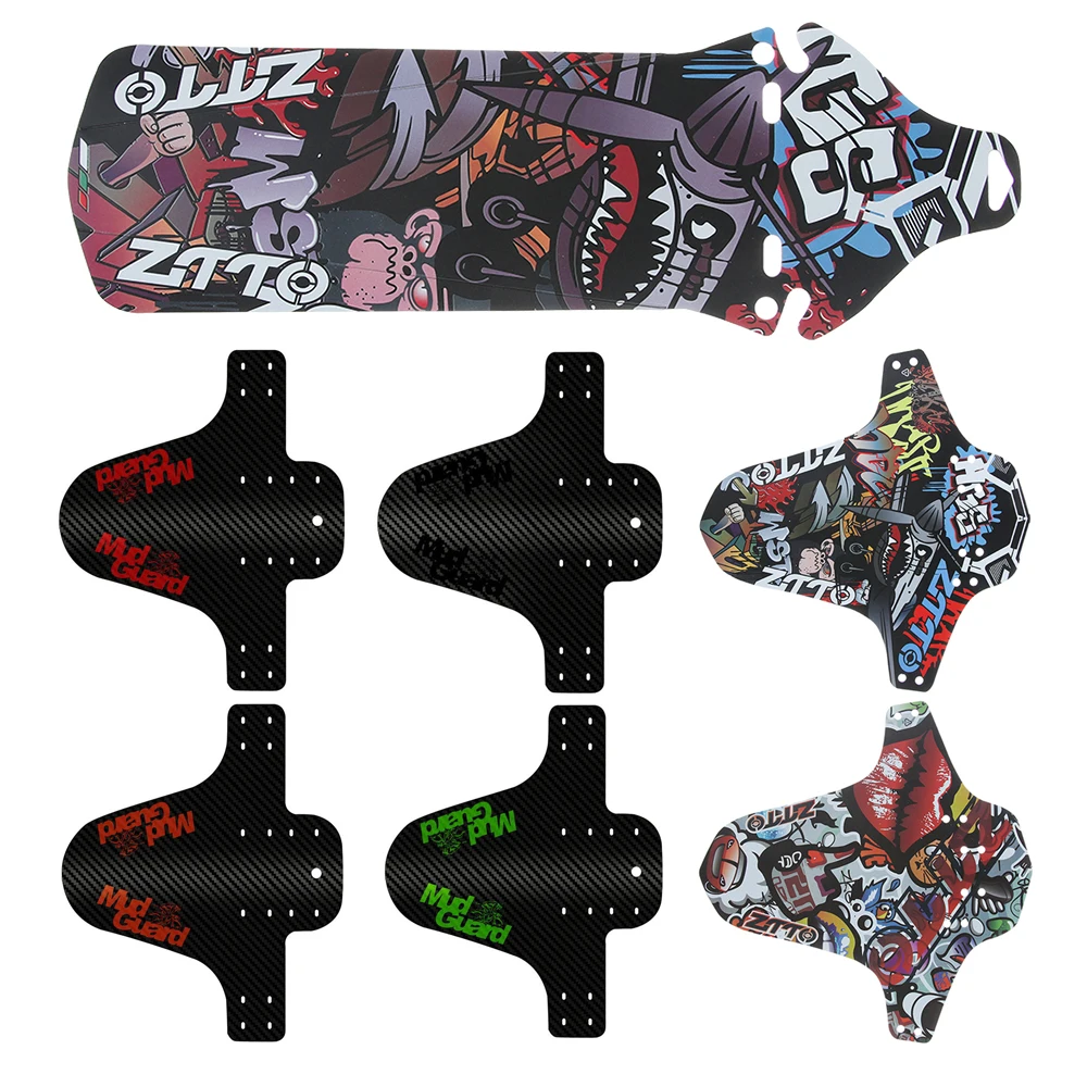 MTB Mountain Bike Fenders Road Bicycle Front Back Wing Mudguard Wheel Covers Flaps Cartoon Printing Sports Accessories bicycle fender