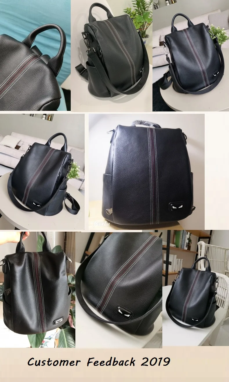 ZOOLER Brand New Genuine Leather Bag Women COW Leather Backpack Elegant Soft School Bag Travel Tote Bags Black Bolsas#YC203