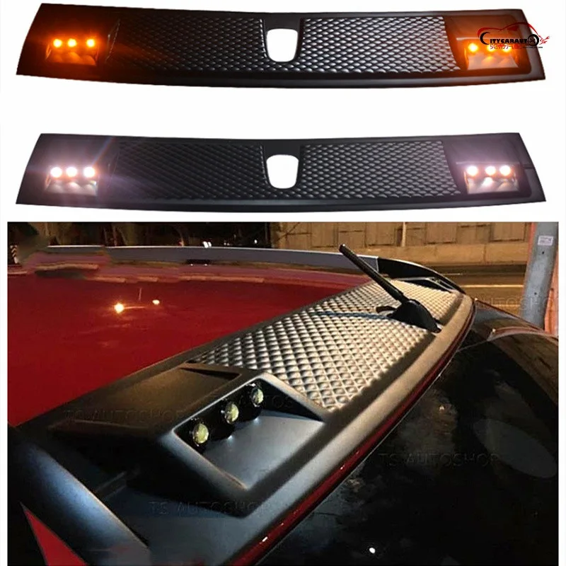

CAR STYLING TOP ROOF COVER PLATE WITH LED LIGHTS TOP ROOF LED PLATE COVER TOP ROOF STICKER FOR HILUX REVO 2015-2017