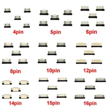 

5Pcs 4Pin 5Pin 6Pin 8Pin 10Pin 12Pin 14Pin 16Pin 0.5mm Pitch Flat Cable FFC FPC Bottom Contact Connector