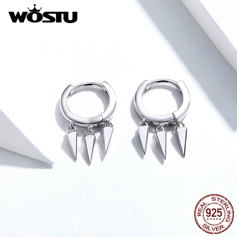 WOSTU,,, настоящее 925 пробы, серебряные, Круглые, геометрические серьги для женщин, изготовление, хорошее ювелирное изделие, подарок на свадьбу, вечеринку, CQE779