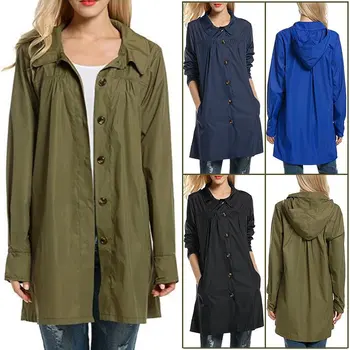 

2019 Fashion New Women Lightweight Waterproof Raincoat Keep Warm Jacket Coat