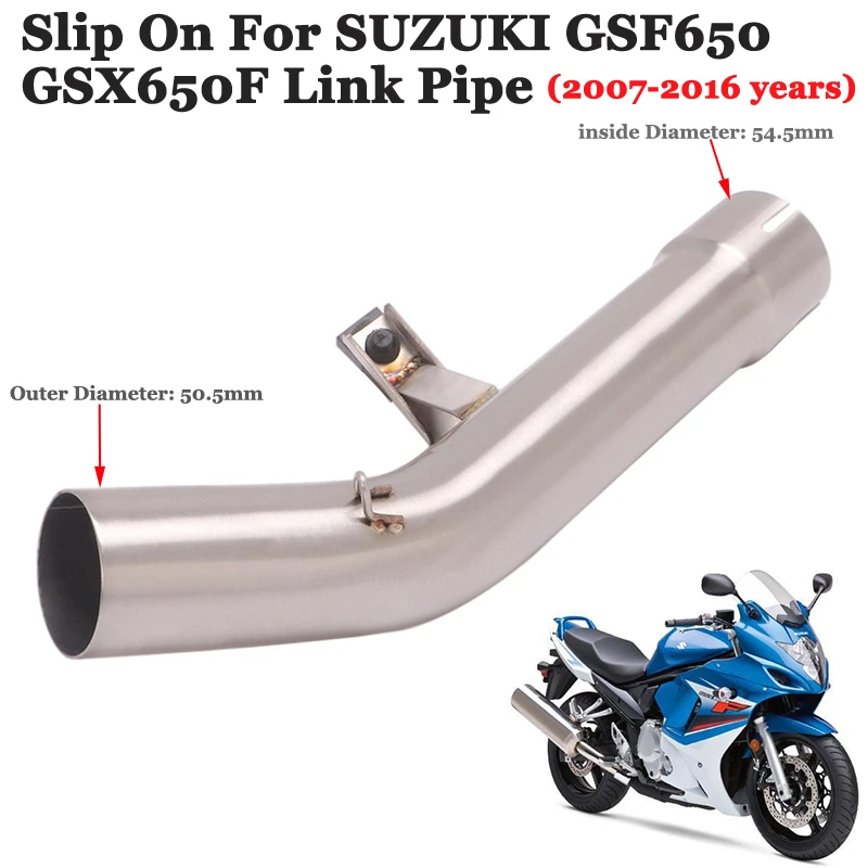 Motorcycle Exhaust Middle Link Pipe For Suzuki Gsf650 650 Gsx650f 650f