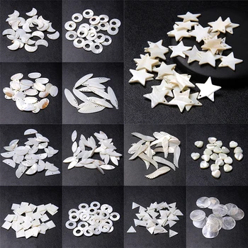 

Free Shipping Natural Shell Loose Beads Connectors Various Shapes Shell Bead For Jewelry Making Earring Necklace Accessories DIY