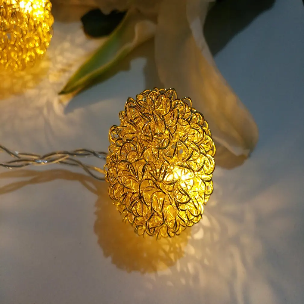 

LED iron Wire ball Rattan Artificial Flowers Home Party Decoration DIY Craft