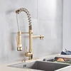 Luxury Black And Rose Gold Spring Pull Down Kitchen  Faucet Hot And Cold Water Mixer With Deck Mounted Tap 360 ° Rotate Brass ► Photo 3/6