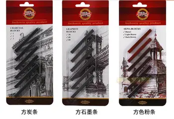 

6pc/set Non-toxic drawing Blocks sketch strip Coloured Drawing Set Art Supply for KOH-I-NOOR woodless pencil square block