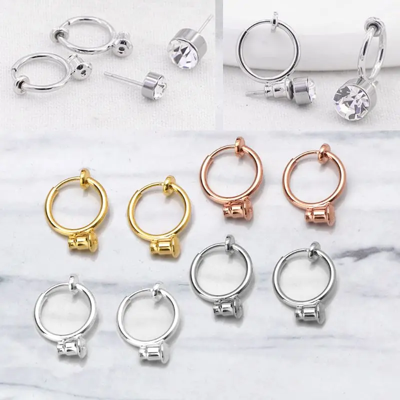 

1 Pair Clip On Hoop Earring Converters No-pierced Turn Any Stud Into A Clip-On