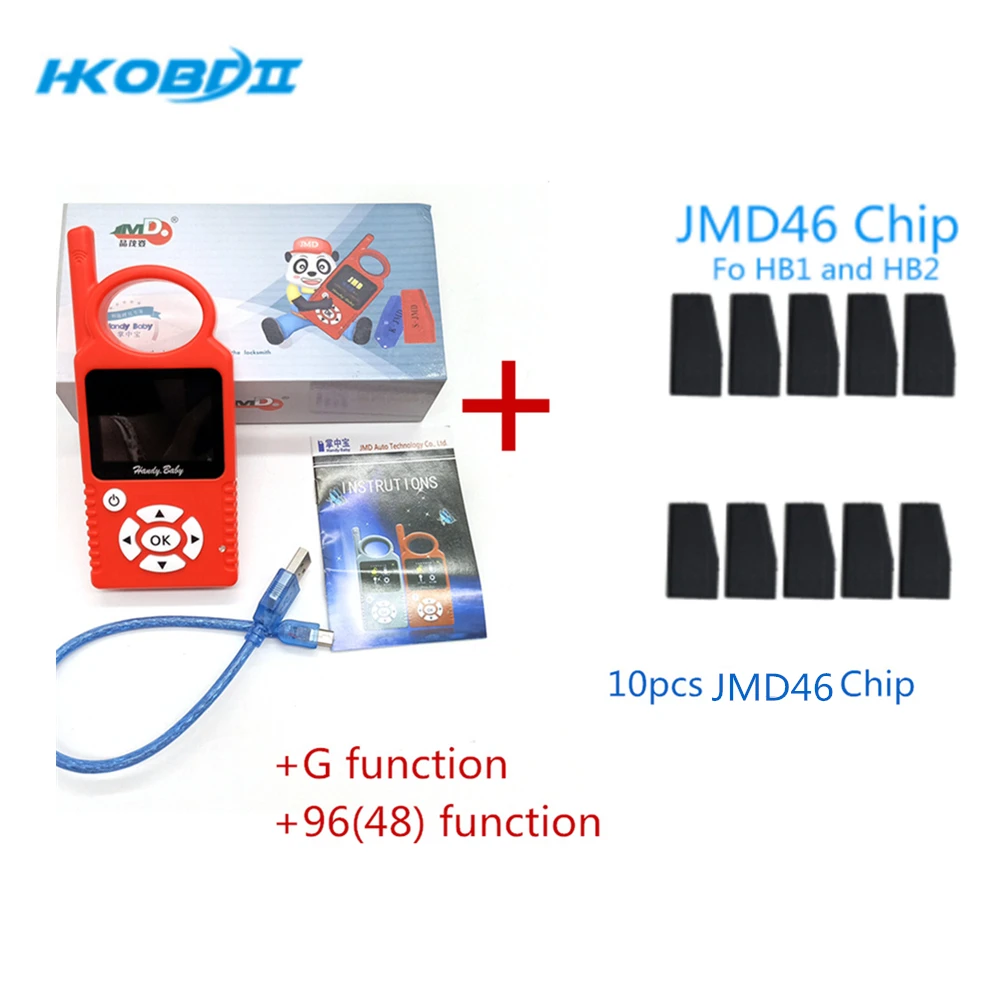 HKOBDII JMD Handy Baby1 King Chip красный Чип JMD46 удаленный генератор с G/96bit48 многоязычный ключ программист - Цвет: plus 10pcs JMD46