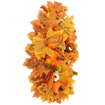 

1 Pc Special Maple Leaf Garland Pumpkin Wreath Melon Vine Wreath for Halloween Garden Thanksgiving