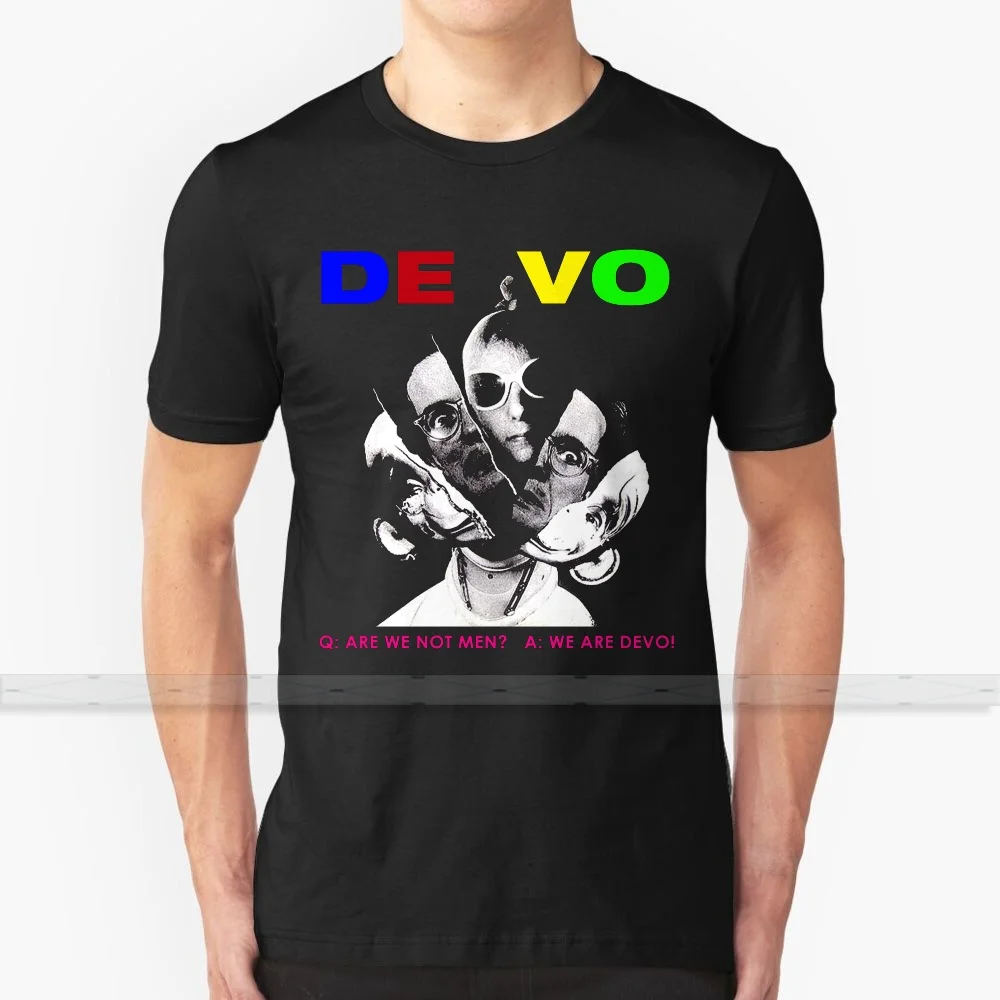 Devo - Q &amp A для мужчин и женщин Мужская футболка с принтом футболки из 100% хлопка