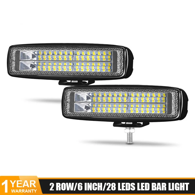 

DERI 6 Inch Double row 28W led work light BAR LED Driving Light DRL Fog Lights for ATV SUV Tractor Motor Boat led bar offroad