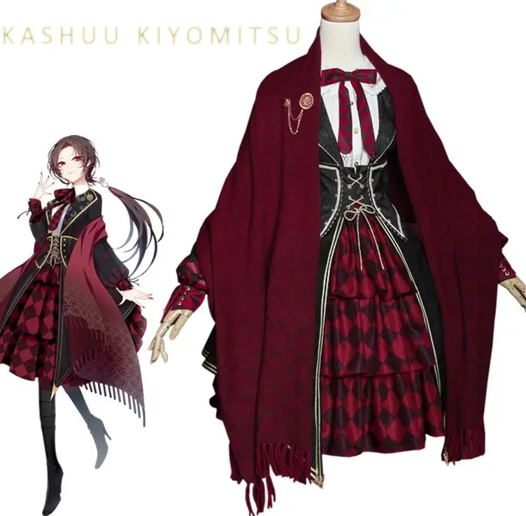Kashukiyomitsu Косплей Touken Ranbu онлайн красное платье костюм полиэфирное kashukiyomitsu Doujin| |
