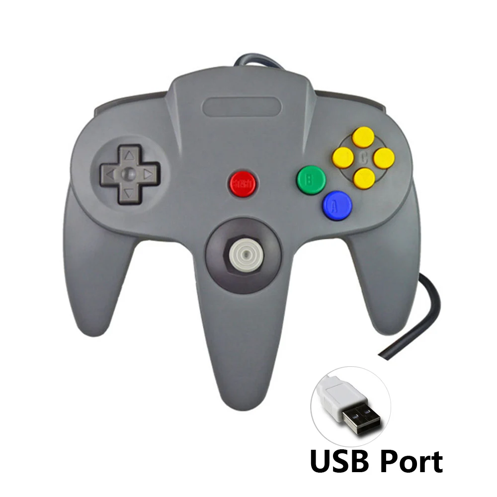Геймпад проводной контроллер джойстика для Gamecube джойстик игровые аксессуары для kingd N64 для ПК компьютерный контроллер - Цвет: USB Gray