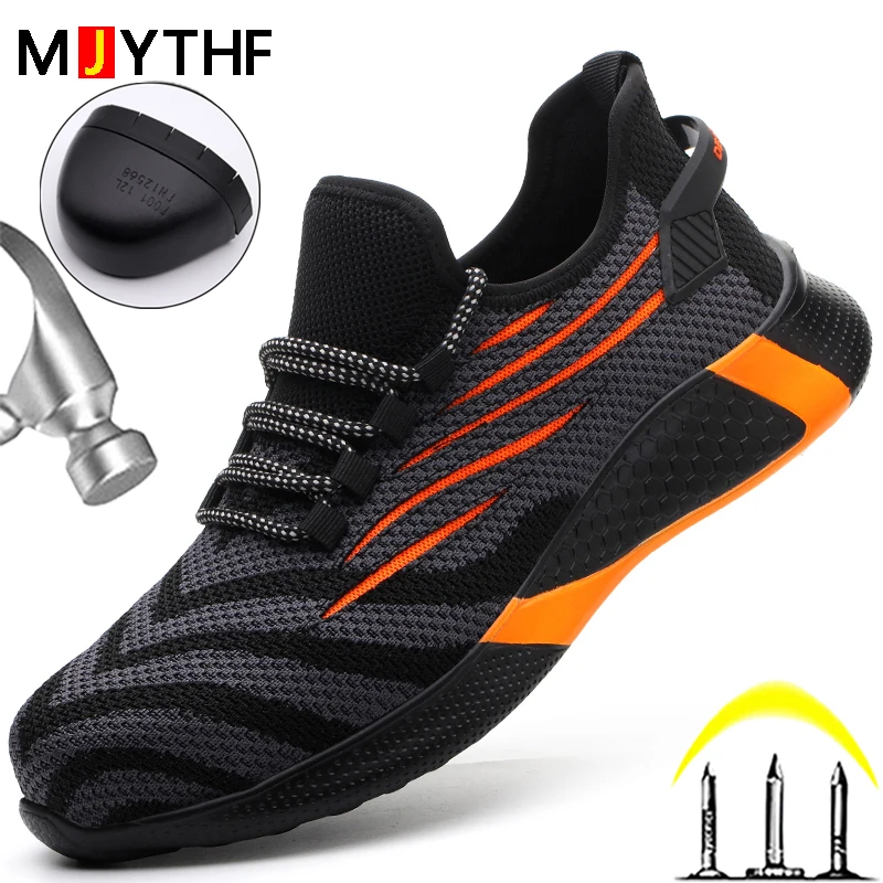 Fashion Safety Shoes Man Work Sneakers Steel Toe Shoes Work Boots Anti-puncture Indestructible Shoes Mens Industrial Shoes 50
