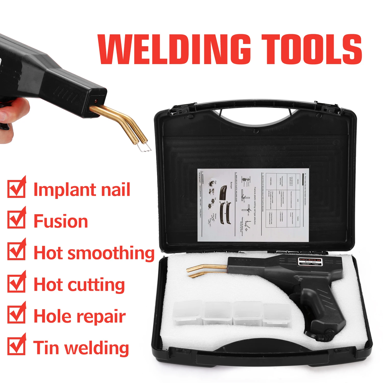 hot air soldering Plastic Welder Garage Tools Handy Hot Staplers Machine PVC Plastic Repairing Machine Car Bumper Repairing Stapler Welding Tool best soldering iron for electronics