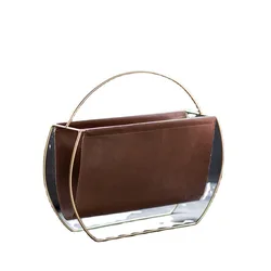 Canapé d'angle en métal, style nordique moderne, cuir, magazine périodique, stockage CD 