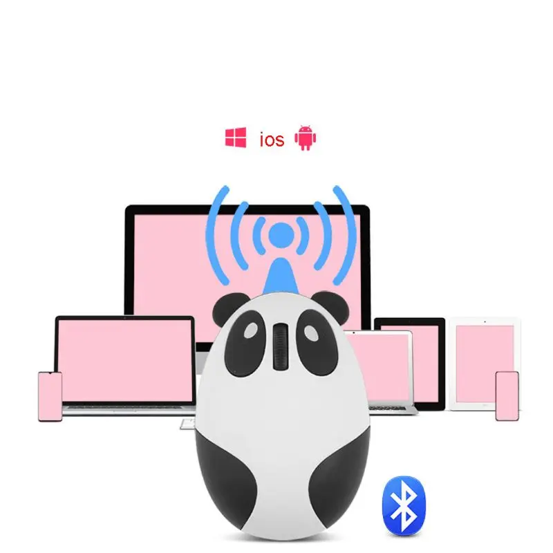 Перезаряжаемая беспроводная Bluetooth мышь мультяшная панда мыши для ноутбука телефона планшета