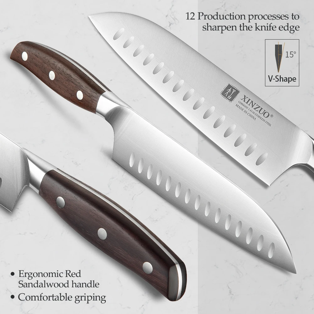 US $45.49 Xinzuo 3 Pcs Kitchen Knife Set Utility Chef Knife High Carbon Germany 14116 Stainless Steel Kitchen Knives Sets Kitchen Tools