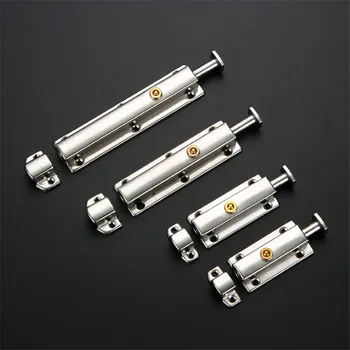 買取 3/4/6 インチステンレス鋼セキュリティロッククロームドアロックドア窓セキュリティボルトドアロックラッチゲートキャビネットラッチ