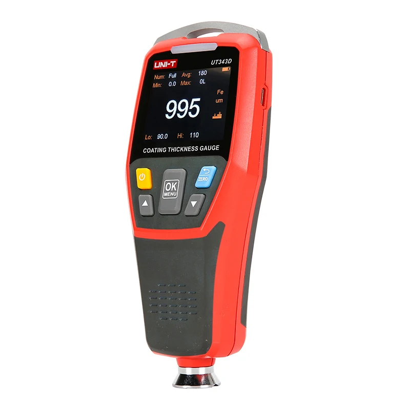 UNI-T UT343D Coating Thickness Gauge; iron matrix (FE), non-ferrous matrix (NFE) measurement composite coating thickness gauge