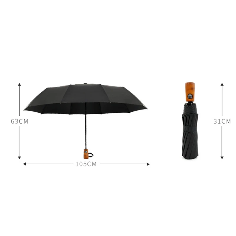 Полностью автоматический 10 к 3 Складной Зонт мужской бизнес креативный ветрозащитный усиленный анти-УФ зонтик рекламный зонтик