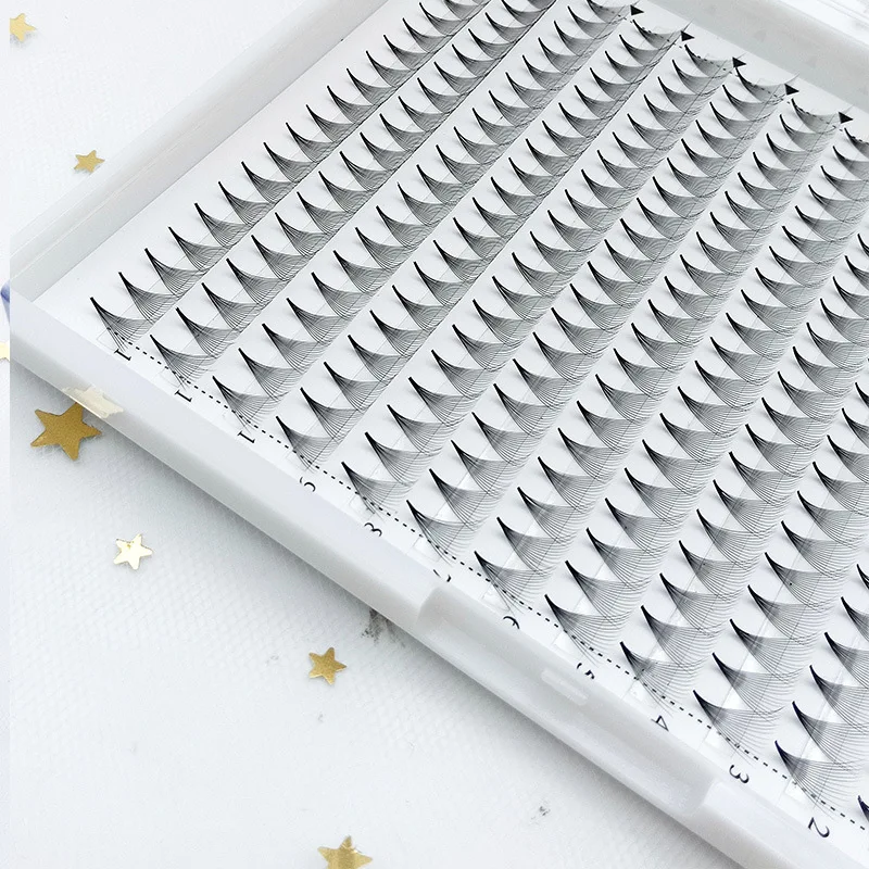 

14D 0.05 Thickness D Curl Pre Made Russian Volume Lash Korea Silk Short Stem Premade Fans Eyelash Extensions
