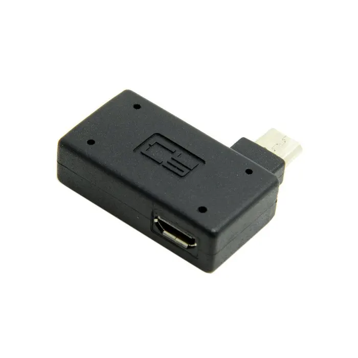 90 градусов угол Micro USB 2,0 OTG адаптер с микро USB Женский мощность для Andriod мобильного телефона