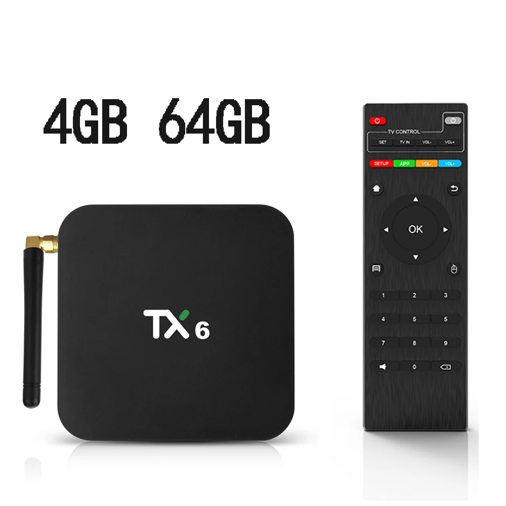 4GB 64GB TX6 ТВ коробка android 9 Allwinner H6 4 ГБ 32 ГБ 64 Гб EMMC 2,4 5 ГГц wifi BT4.1 поддержка H.265 Bluetooth 4,0 wifi - Цвет: 4GB 64GB