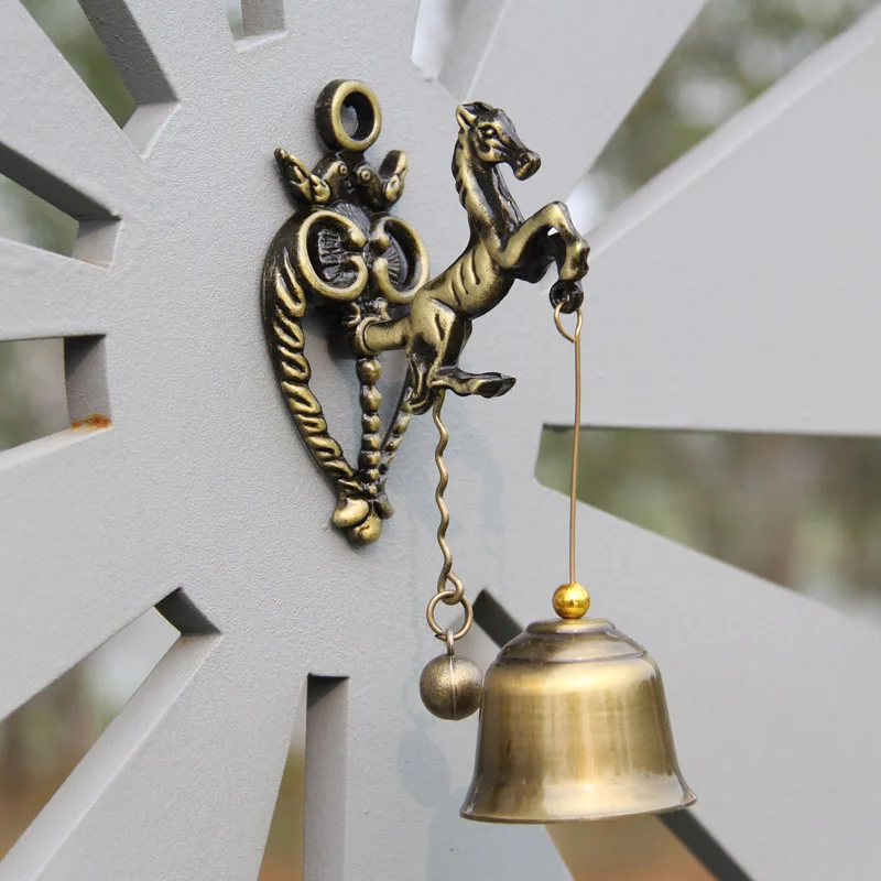 Двойная репутация, металлический дверной звонок в виде животного, ветровой колокольчик, Ретро стиль, Ностальгический магазин, домашний металлический настенный декоративный дверной звонок, подвесные украшения