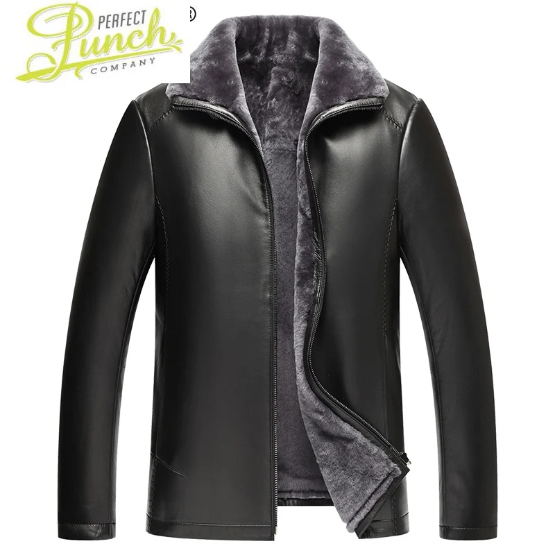 

Мужская кожаная куртка из натуральной овчины, зимняя куртка из натуральной овчины, мужские кожаные куртки 14BAQ00077812 KJ4018