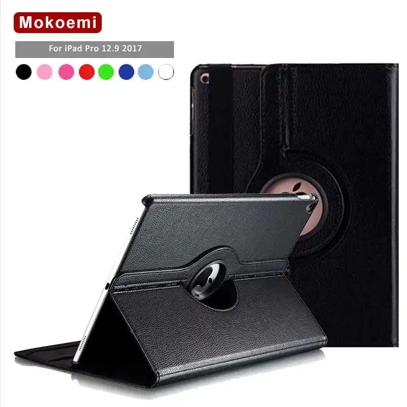 

Mokoemi 360 Rotation Flip Stand Leather 12.9"For iPad Pro 12.9 2017 Case For iPad Pro 12.9 2017 A1671 A1670 Tablet Case Cover