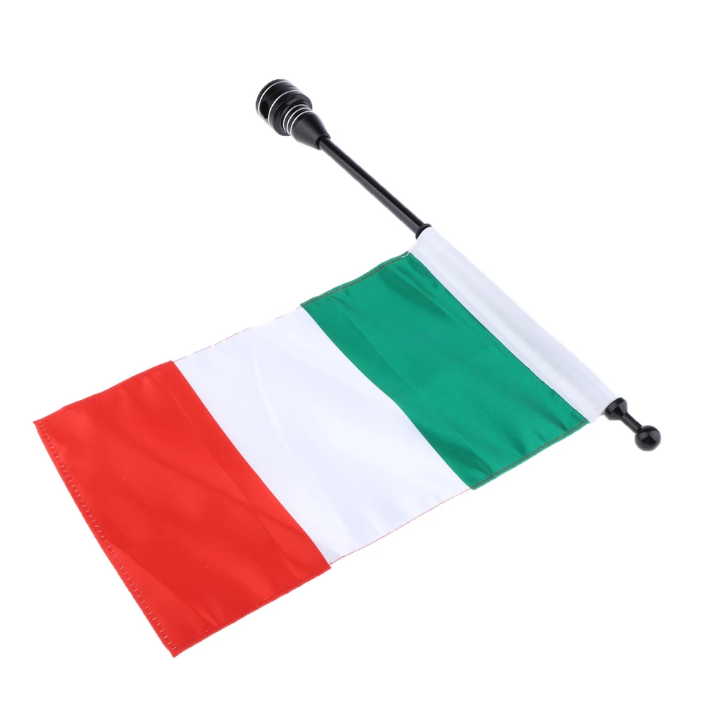 Motorcycle Rear Tail Luggage Rack Bracket Mount Steel Pole Italy Flag