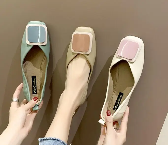 

2019 spring summer New women fashion footware metal decorate shallow casual flat shoes woman flats loafers