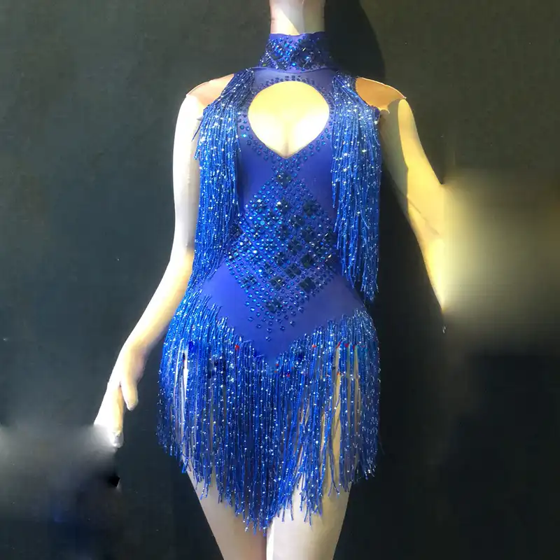 beyonce blue sparkly jumpsuit