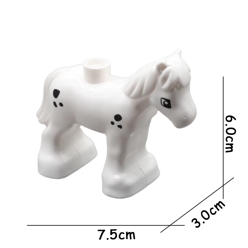 Big Size Building Blocks Animal Accessories Farm Figures Pig Rabbit Chicken Duck Dog Cat Bird horse Cow Sheep DIY Toys Gifts