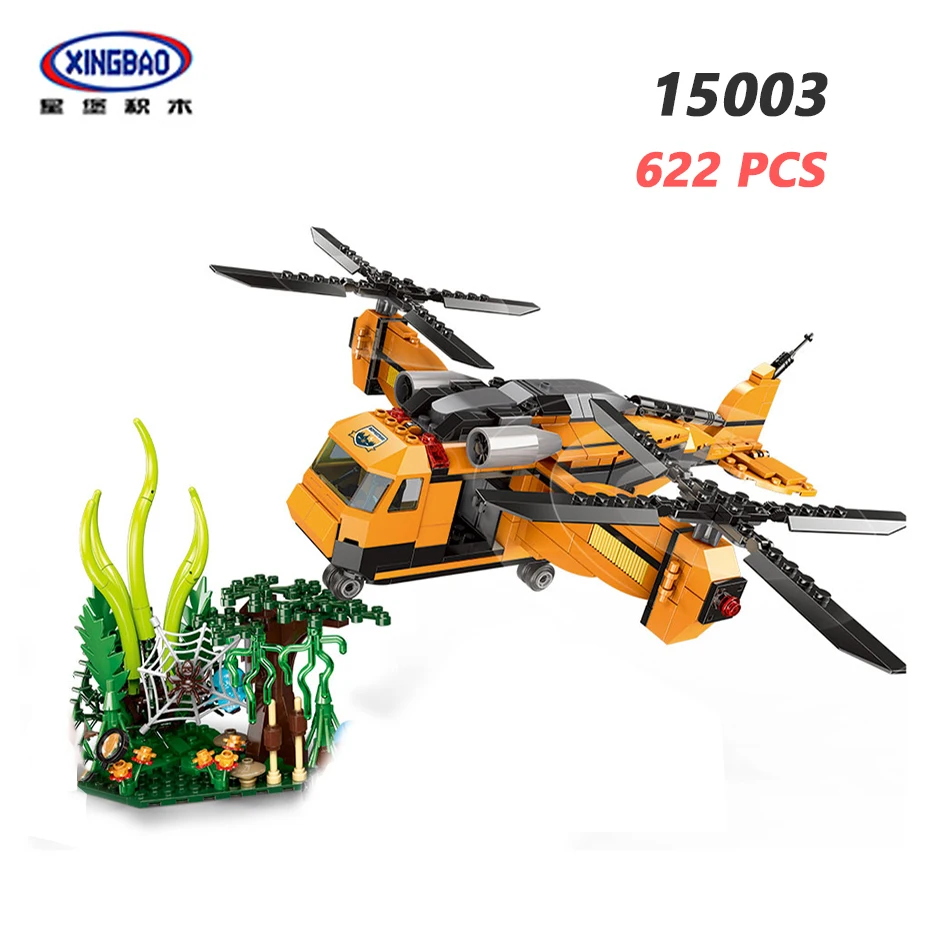 XINGBAO-15003-Forest-Adventure-Series-622PCS-Fall-Into-The-Jungle-Building-Blocks-Classic-Airplane-Bricks-With