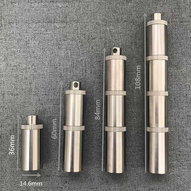 Длинный стиль титановый сплав водонепроницаемые бутылки DIY медицина канистра многослойная титановая уплотнительная бутылка EDC инструмент для выживания на открытом воздухе