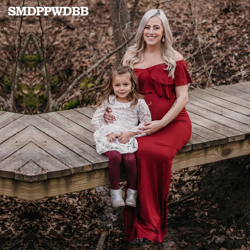 SMDPPWDBB платье для беременных реквизит для фотосъемки женщин рюшами эластичные без рукавов Макси платье с коротким рукавом длинное платье