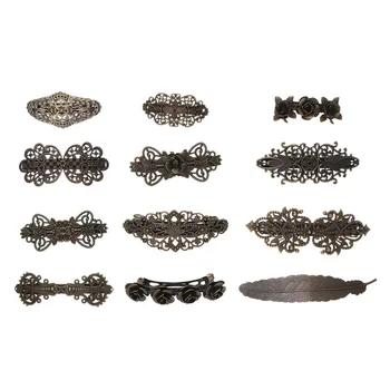 

12pcs Vintage Copper Hair Clip Fashion Hair Barrette Spring Hair Clip Headdress for Female Woman Lady