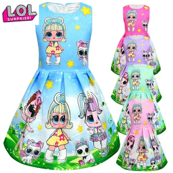

New LOL Surprise Dress LOL Dresses for Girls Sleeveless Vest Baby Girl Dress Halloween Costumes for Toddler Girls
