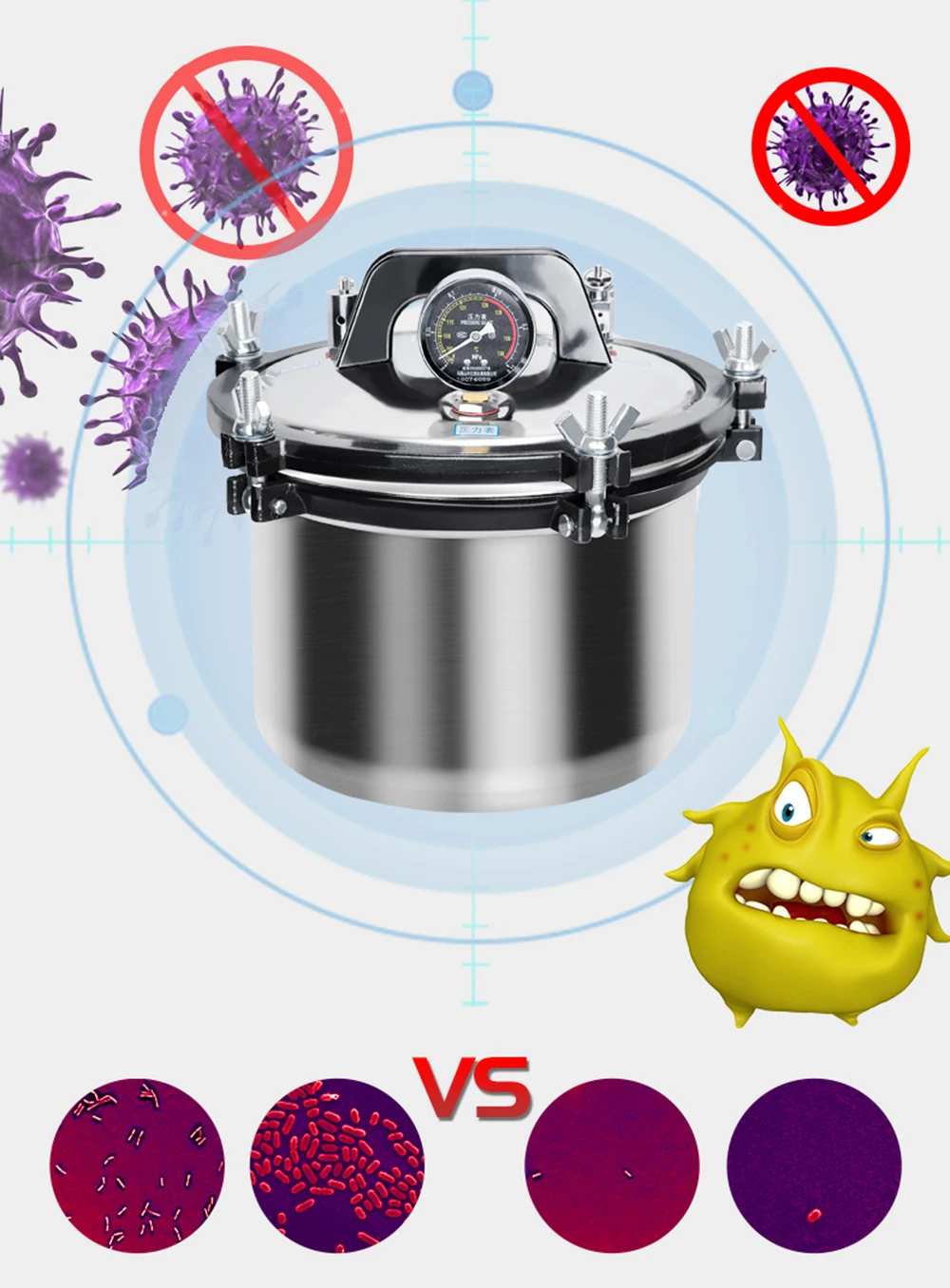Portable Stainless Steel Heating Autoclave High Pressure Sterilizer Sterilizatio