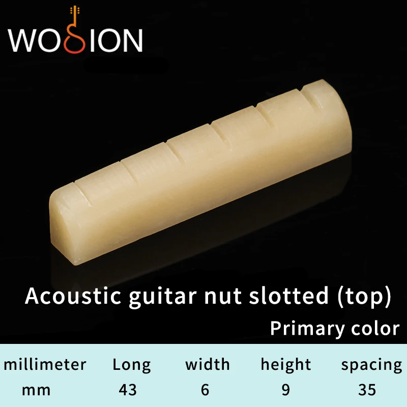 Wosion Bovine bone primary color Acoustic guitar ,Classical guitar nut slotted, upper and lower nuts slotted in various sizes。