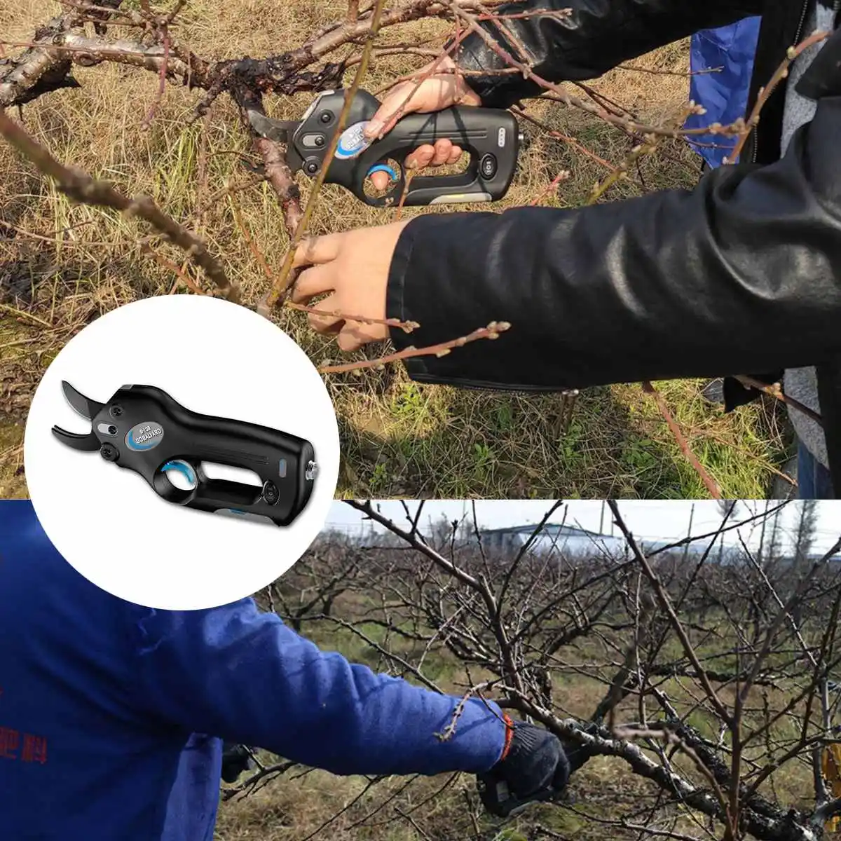 12V Беспроводной аккумуляторная электрическая Перезаряжаемые ножницы серпы дерево садовый инструмент ветви режущие инструменты w/4 литий-ионный аккумулятор Батарея