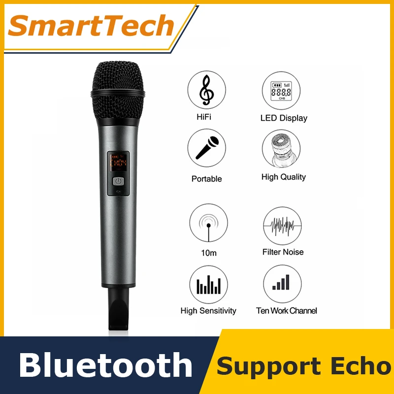 New K18v Uhf Wireless Bluetooth Microphone Micro With Receicer Home