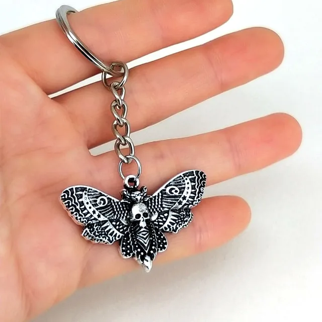 1pcs Dead Head Skull Moth keychain rebirth meaning key chains gift for women 1