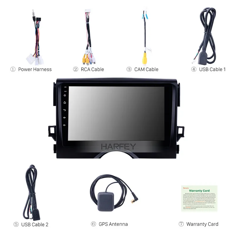 Best Harfey 2Din Car Multimedia Player for TOYOTA REIZ Mark X 2010 2011 2012 2013 2014 2015 9" Android 8.1 Head Unit GPS Auto Radio 3