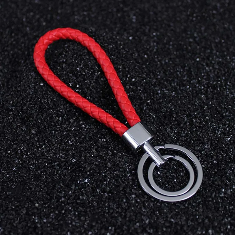 

Car-Styling New Creative Braid Handmade Leather Metal Keychain Auto Home Key Rings Holder Keychain For Nissan BMW Honda Audi